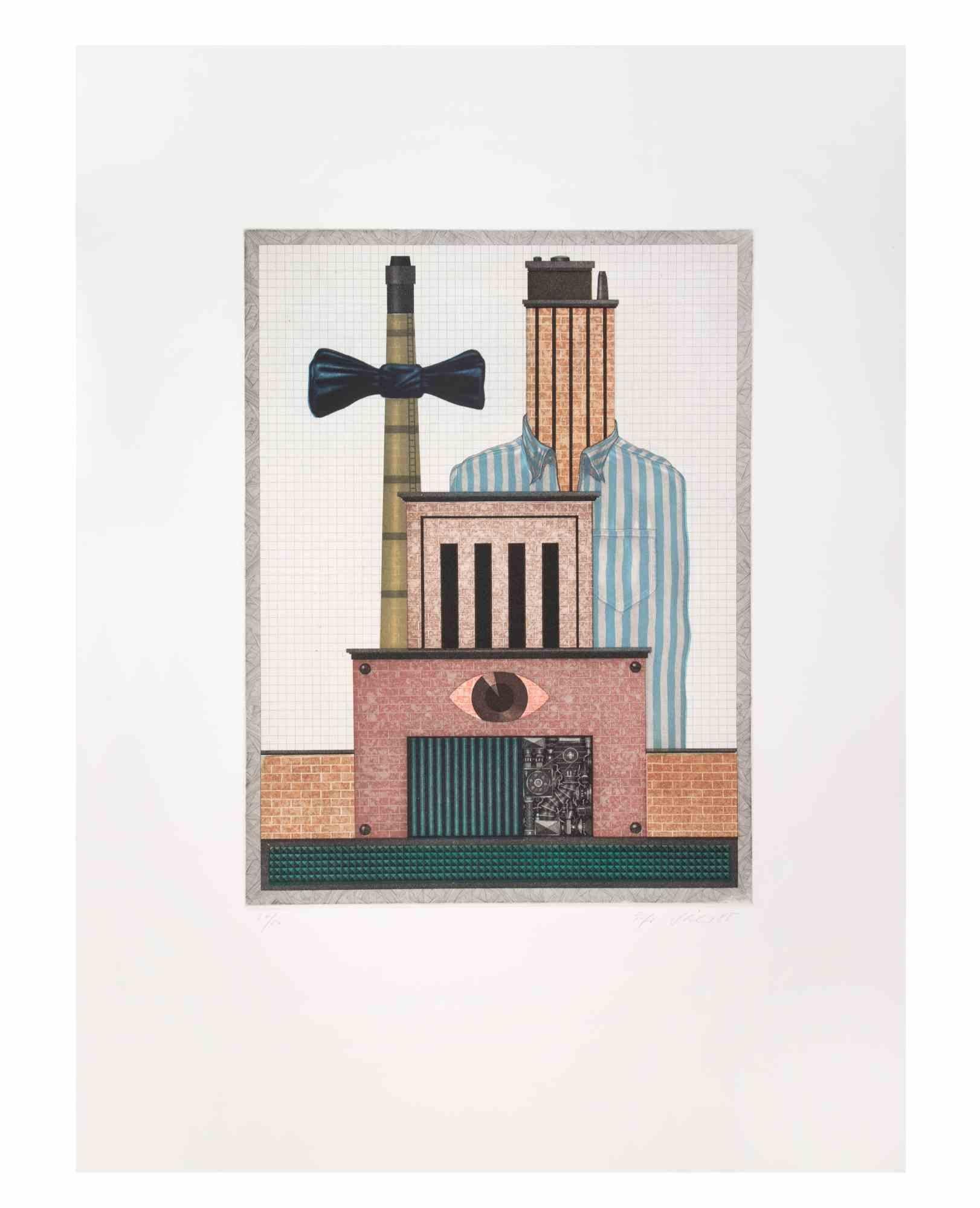 Brauerei es una obra de arte contemporánea realizada por el artista Fifo Stricker en 1985.

Aguatinta y aguafuerte de color mixto.