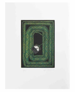 Serpent d'horloge - Aquatinte et gravure de Fifo Stricker - 1990
