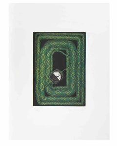 Serpent d'horloge - Aquatinte et gravure de Fifo Stricker - 1990