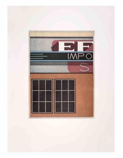 Garage Impo - Aquatinte et gravure de Fifo Stricker - 1982