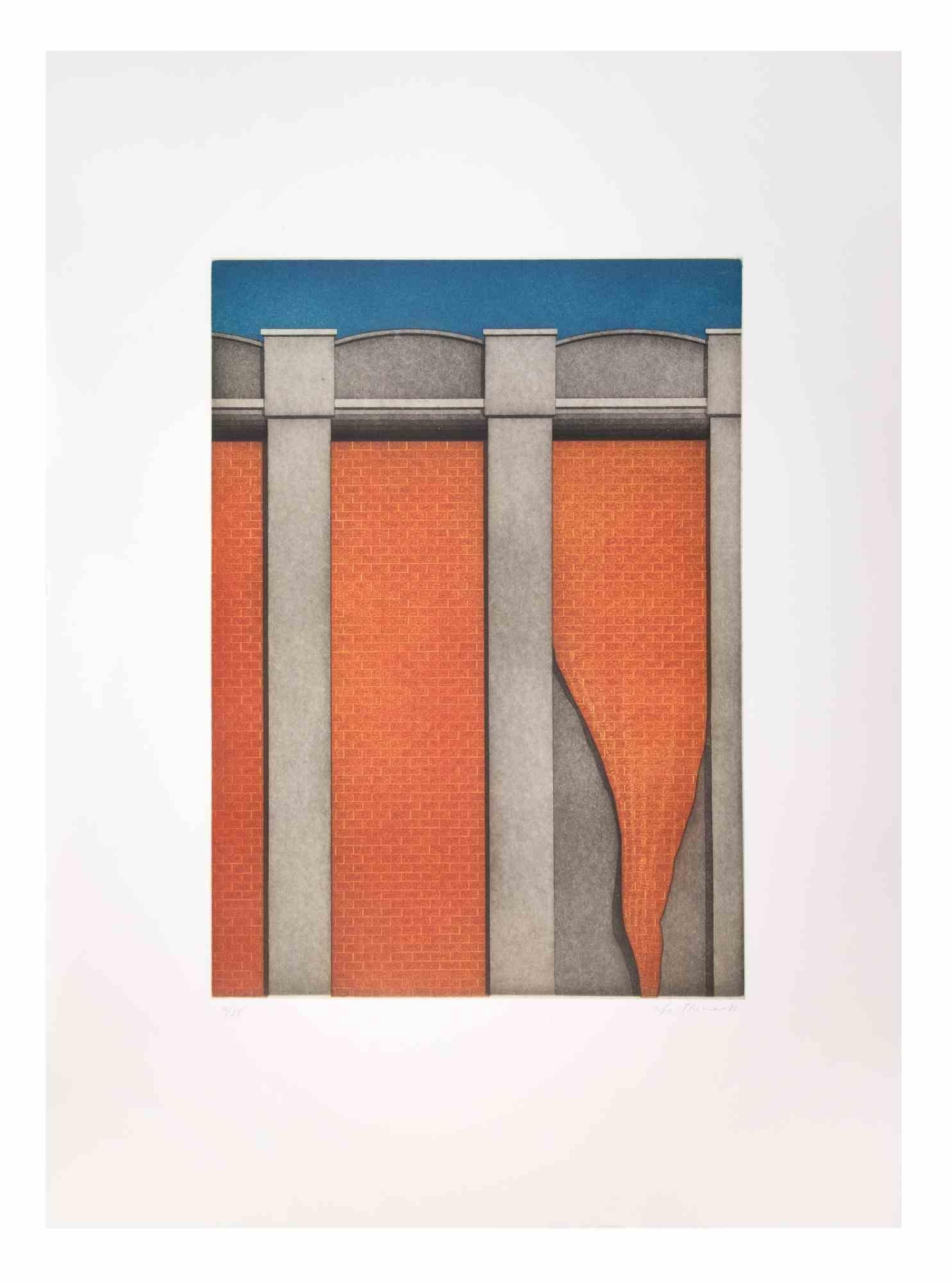 Hangar is a contemporary artwork realized by the artist Fifo Stricker in 1981.

Mixed colored aquatint and etching.