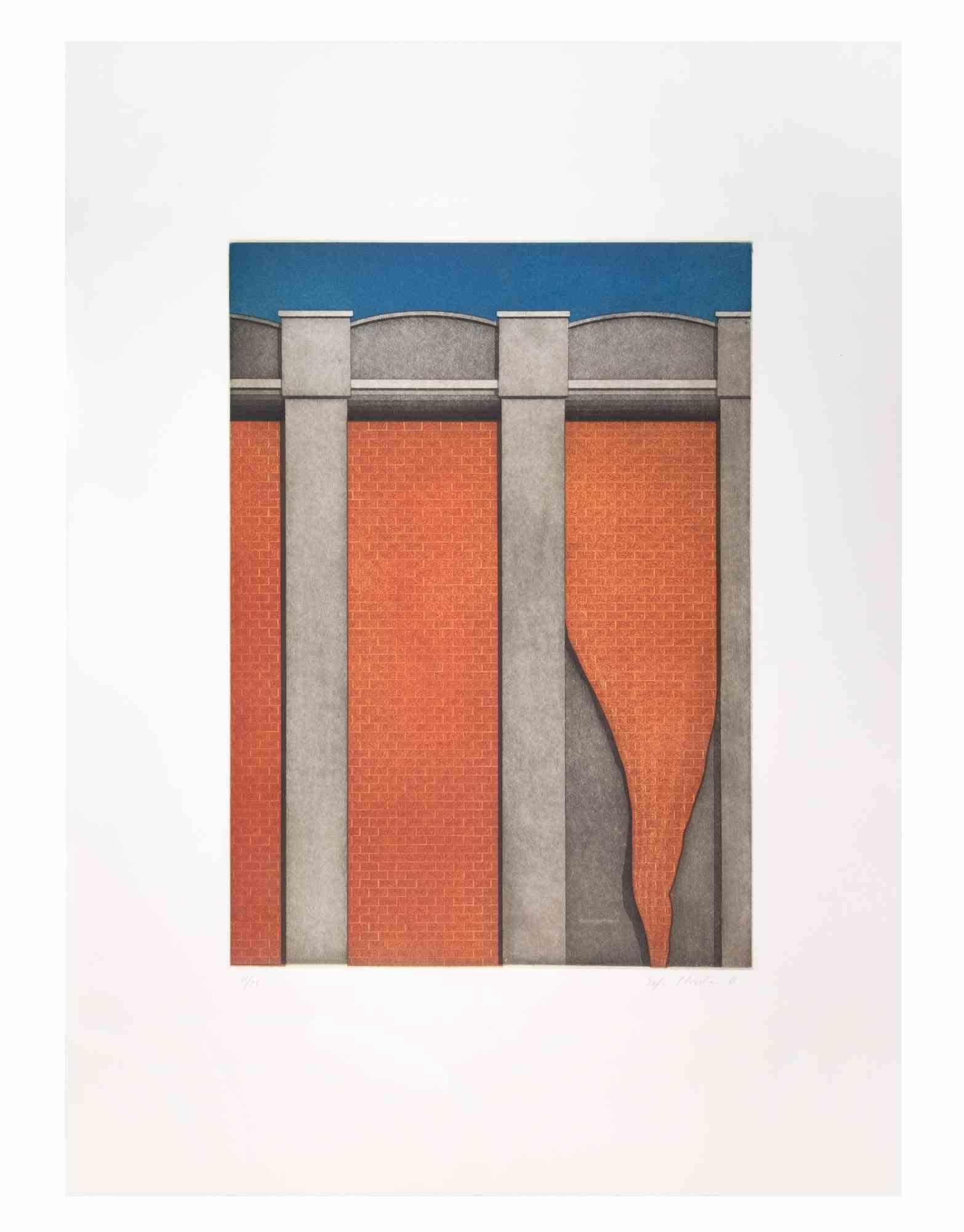Hangar is a contemporary artwork realized by the artist Fifo Stricker in 1981.

Mixed colored aquatint and etching.

Excellent condition.