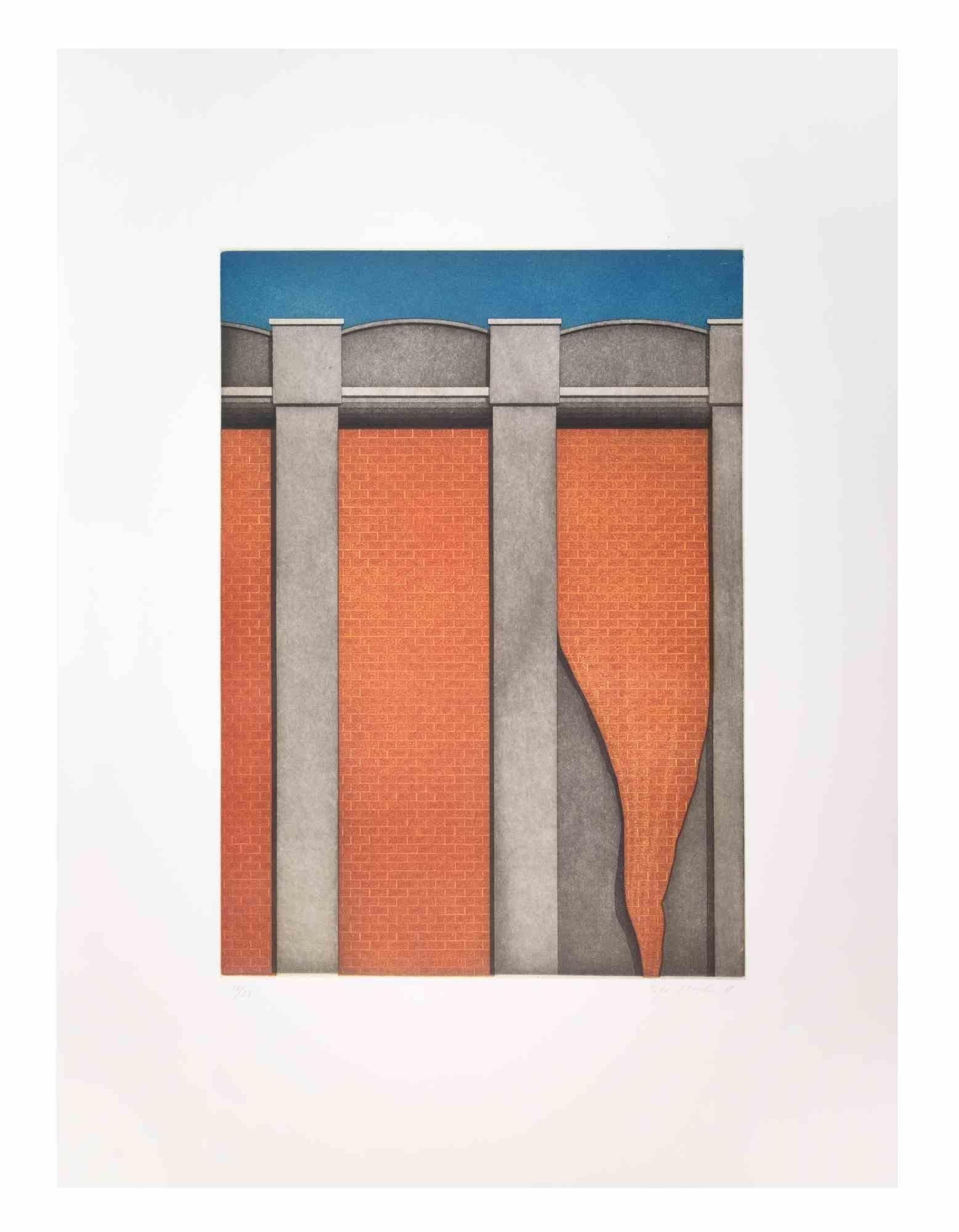 Hangar is a contemporary artwork realized by the artist Fifo Stricker in 1981.

Mixed colored aquatint and etching.