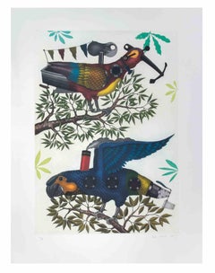 Vintage Parrots - Aquatint and Etching by Fifo Stricker - 1997