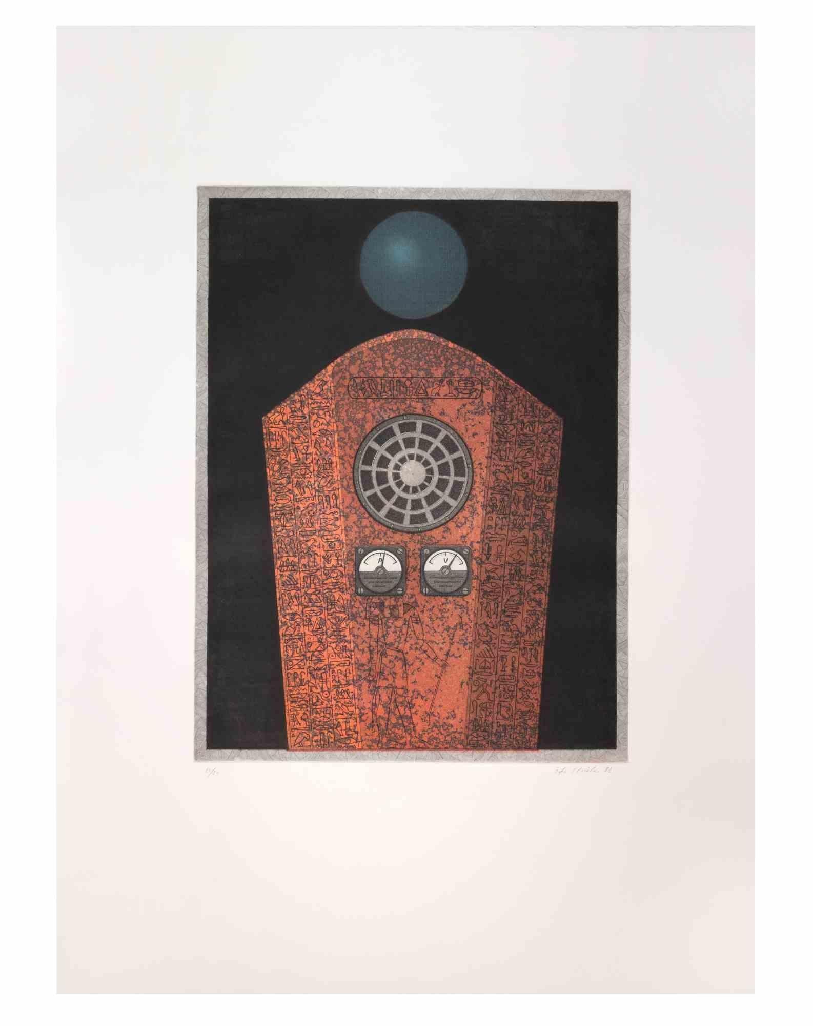 Radio Caire - Aquatint and Etching by Fifo Stricker - 1982