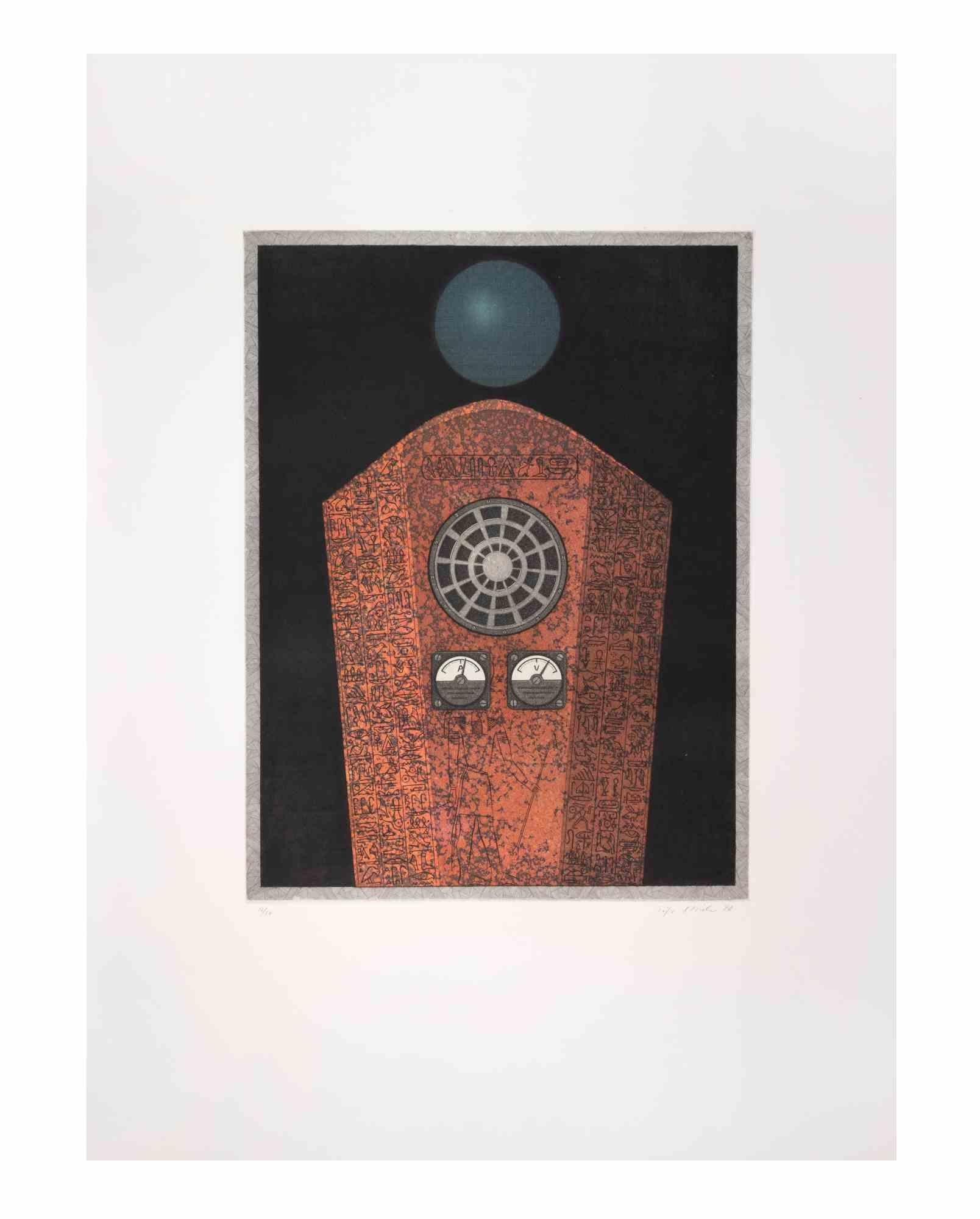 Radio Caire - Aquatint and Etching by Fifo Stricker - 1984