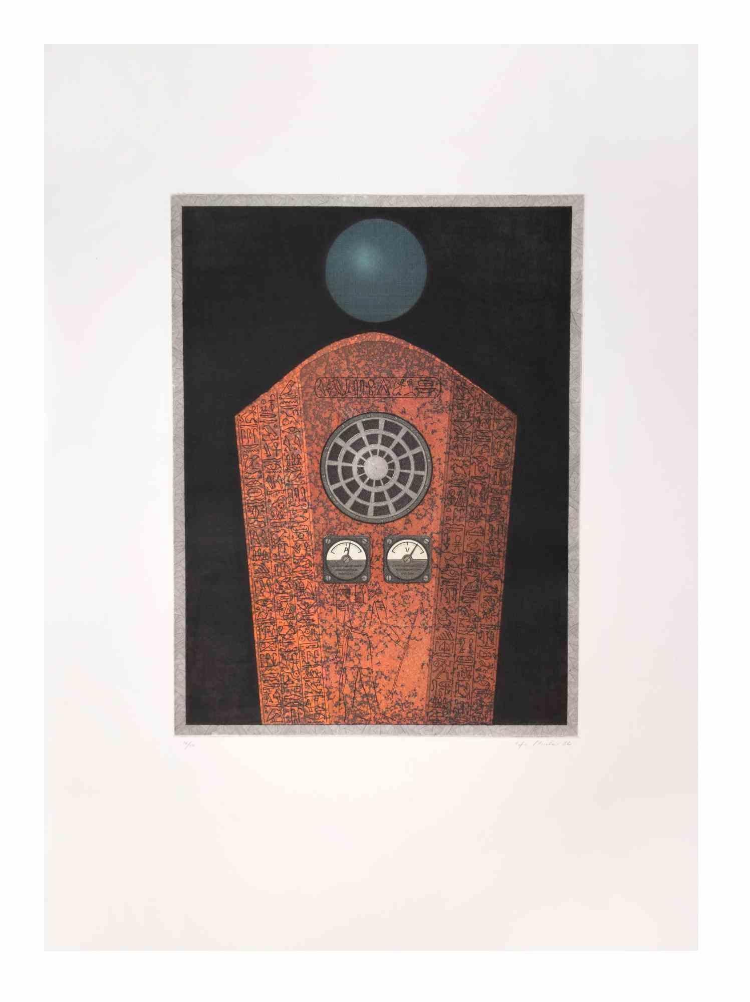Radio Caire - Aquatint and Etching by Fifo Stricker - 1984