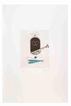 Surrealist Composition - Aquatint and Etching by Fifo Stricker - 1980s