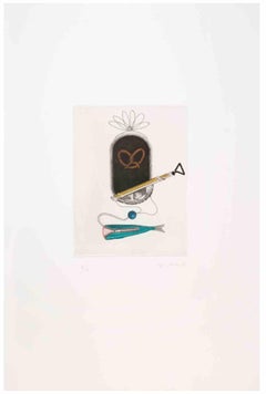Surrealist Composition - Aquatint and Etching by Fifo Stricker - 1980s