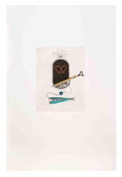 Surrealist Composition - Aquatint and Etching by Fifo Stricker - 1980s