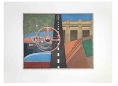 Used Taxi: Steering Wheel - Aquatint and Etching by Fifo Stricker - 1982