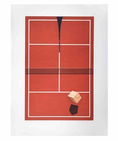 Tennis - Aquatinte et gravure de Fifo Stricker - 1982