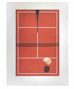 Tennis – Aquatinta und Radierung von Fifo Stricker – 1982