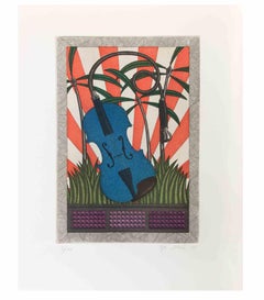 Violin Plant - Aquatint and Etching by Fifo Stricker - 1987