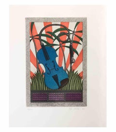 Violin Plant - Aquatint and Etching by Fifo Stricker - 1987