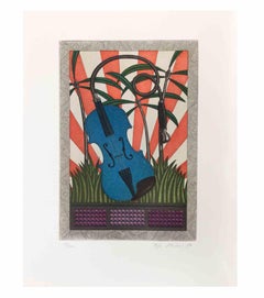 Violin Plant - Aquatint and Etching by Fifo Stricker - 1987
