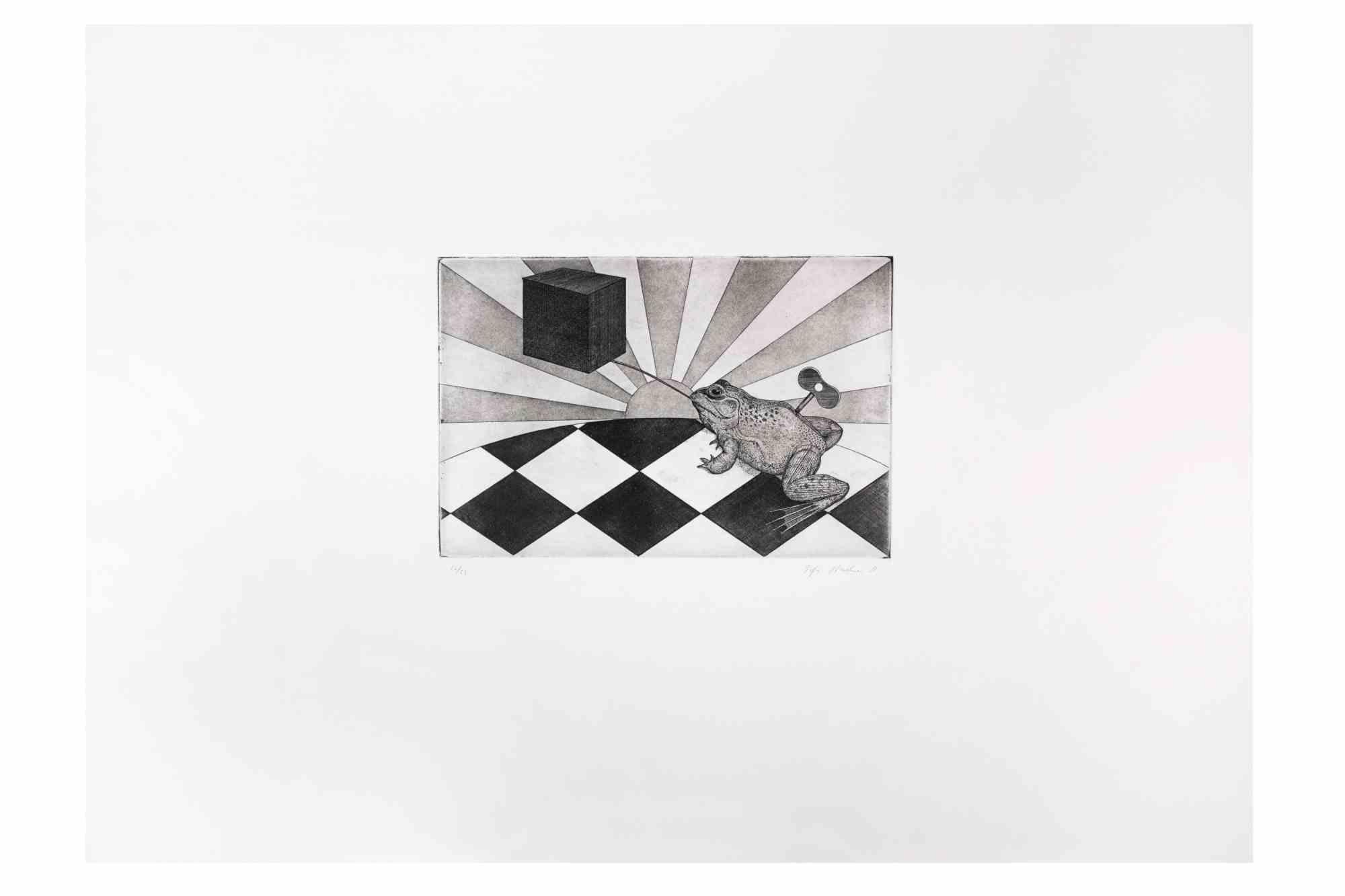 Weightlifter ist ein zeitgenössisches Kunstwerk des Künstlers Fifo Stricker aus dem Jahr 1981.

Gemischte farbige Aquatinta und Radierung. Originaltitel: Gewichtheber

Vom Künstler am unteren rechten Rand handsigniert und datiert.

Am unteren linken