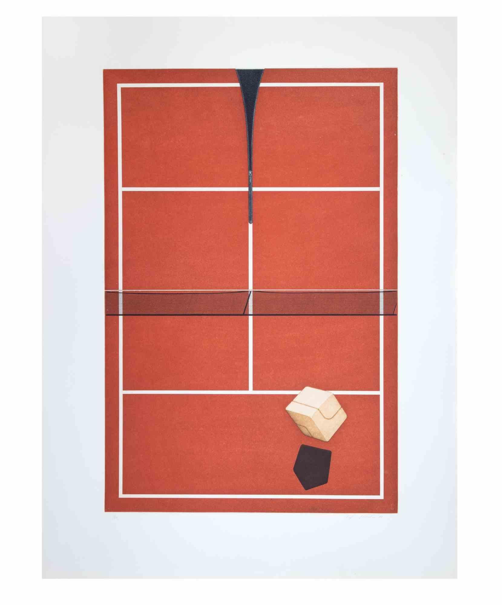 Tennis – Aquatinta und Radierung von Fifo Stricker – 1982