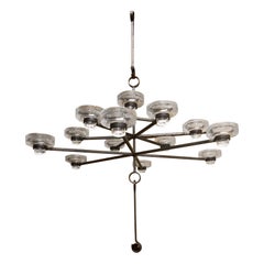 Retro Fifteen Candle Chandelier by Erik Hoglund for Kosta Boda