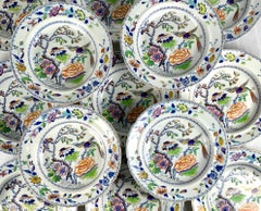 Fifteen Flying Bird Soup or Pasta Dishes Made by Davenport England Circa