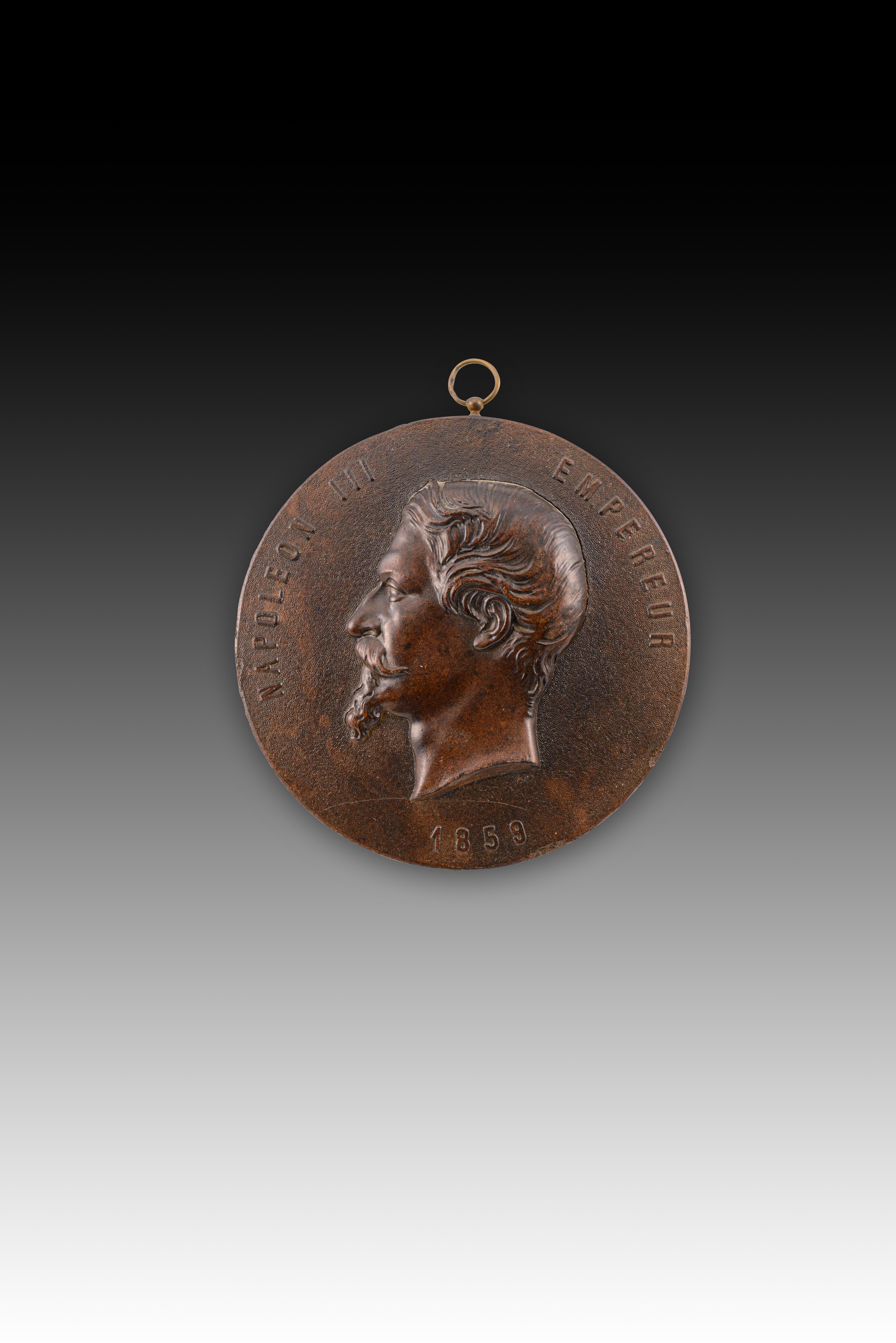 Quince medallones con retratos de perfil. Madera dura, metal. Siglo XIX. en venta 8