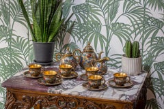 Fifteen-Piece Cloisonné Enamel Tea Set, Japan, Late Meiji Period