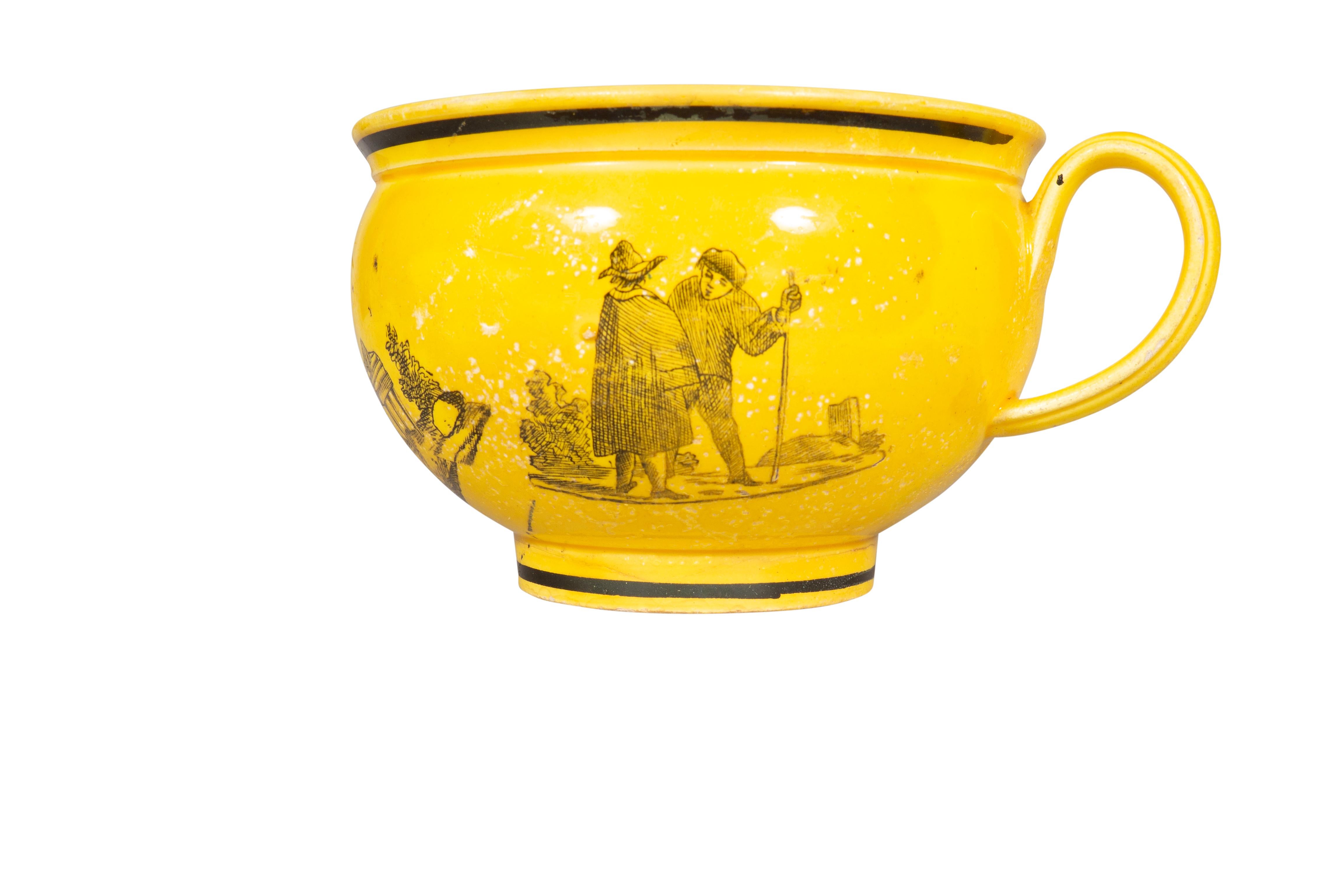 Anglais Quinze pièces de poterie Staffordshire jaune canari en vente