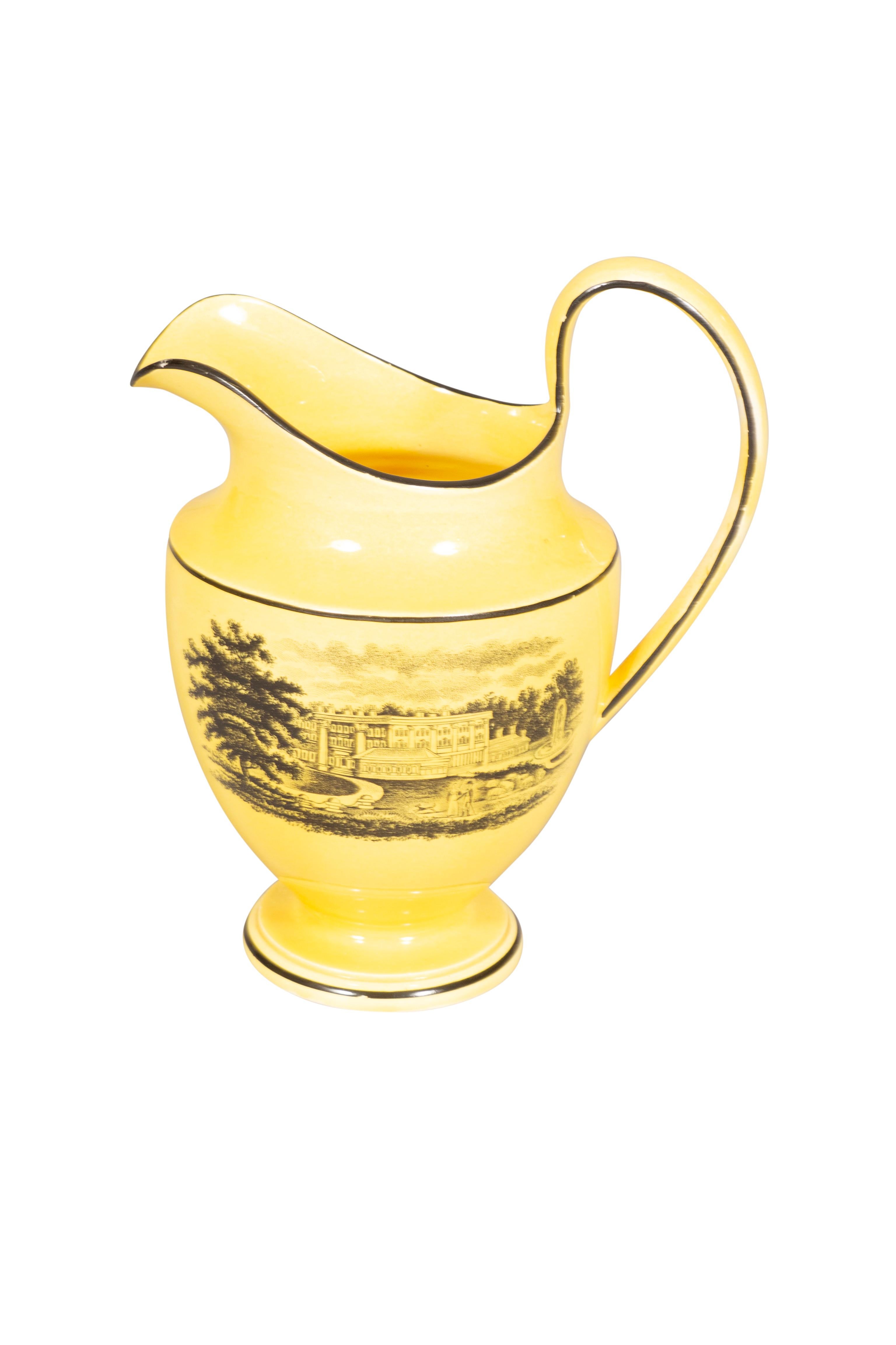 Fifteen Pieces Of Canary Yellow Staffordshire Pottery In Good Condition For Sale In Essex, MA
