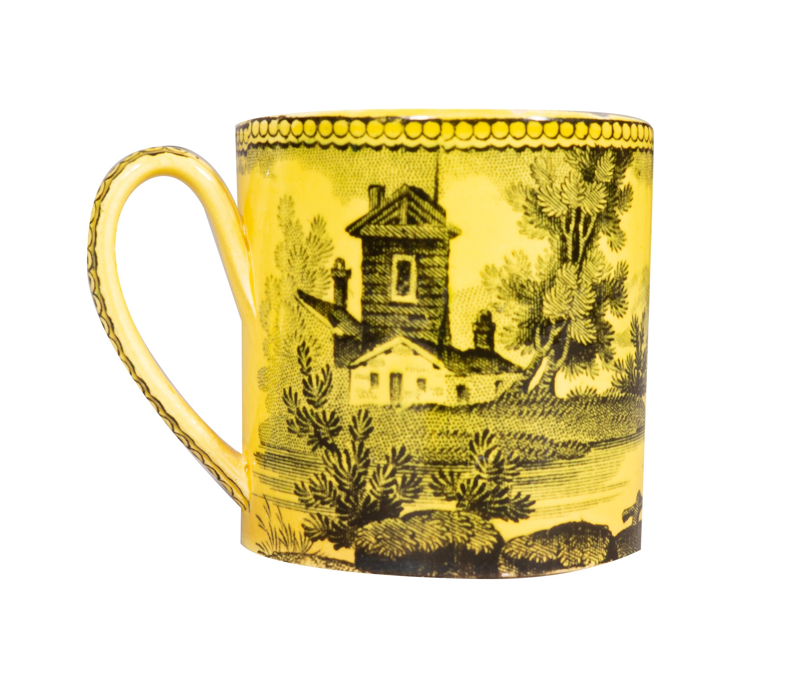 Quinze pièces de poterie Staffordshire jaune canari en vente 3