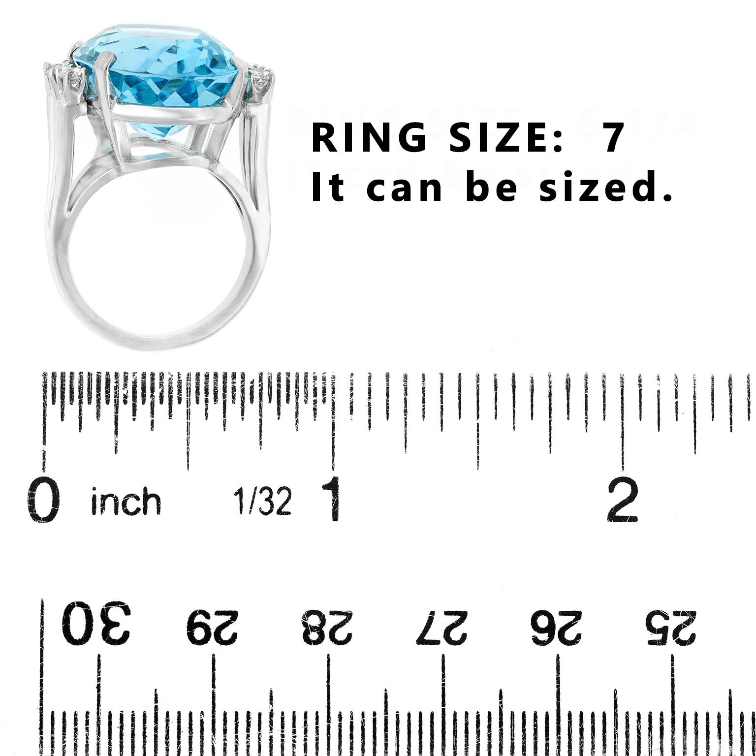 Anillo de aguamarina de 18,0 ct de los años 50 en venta 1