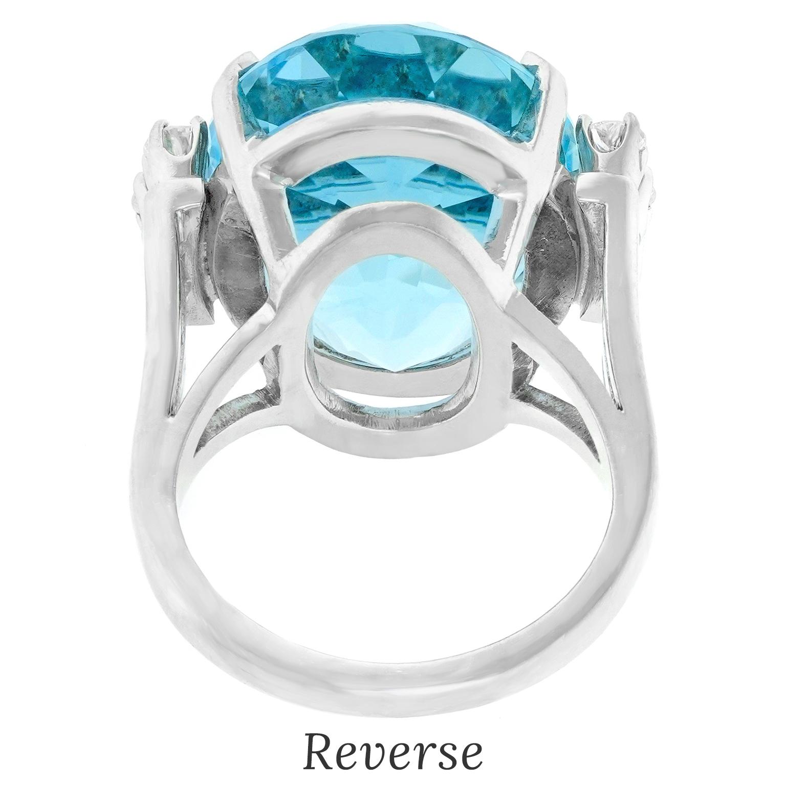 Anillo de aguamarina de 18,0 ct de los años 50 en venta 2