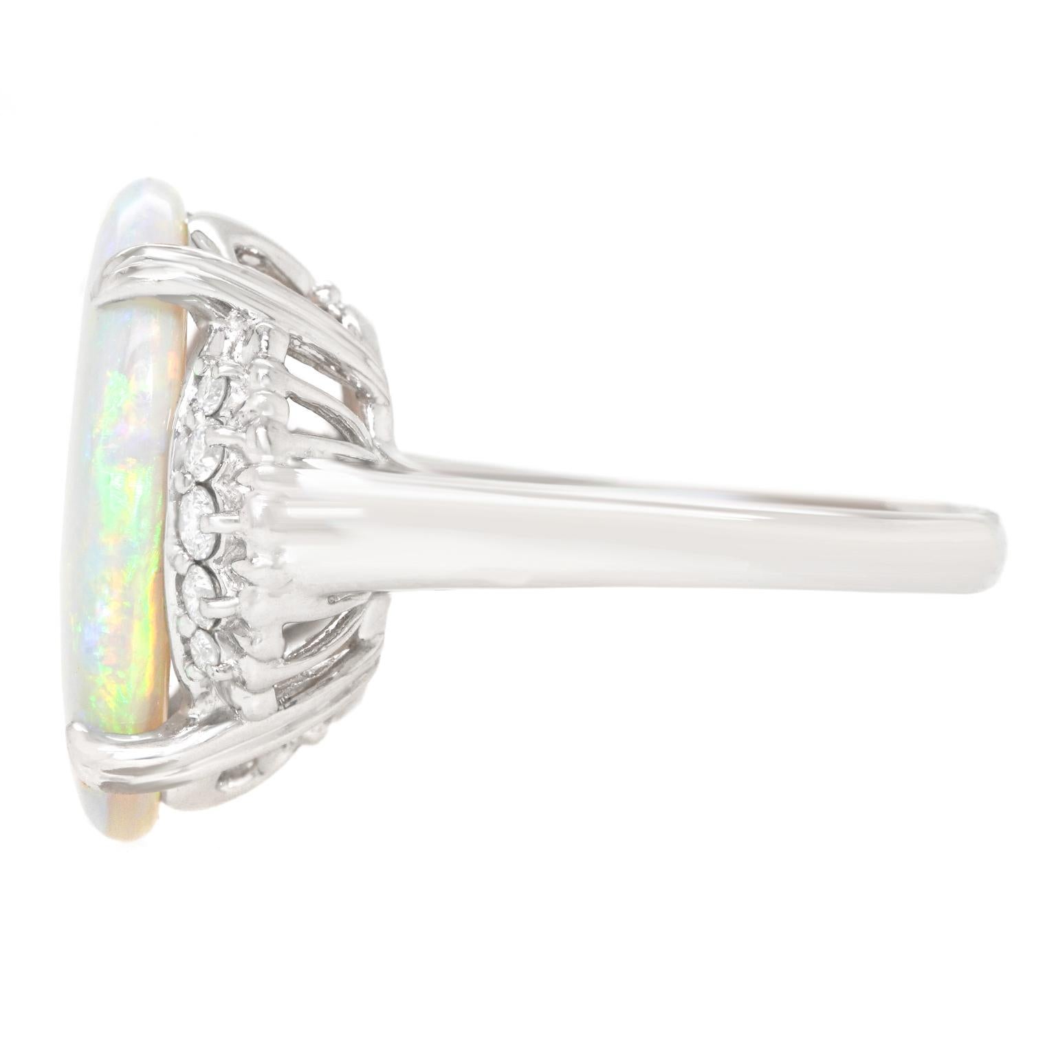 1950s 6.74 Carat Opal and Diamond-Set Ring 5