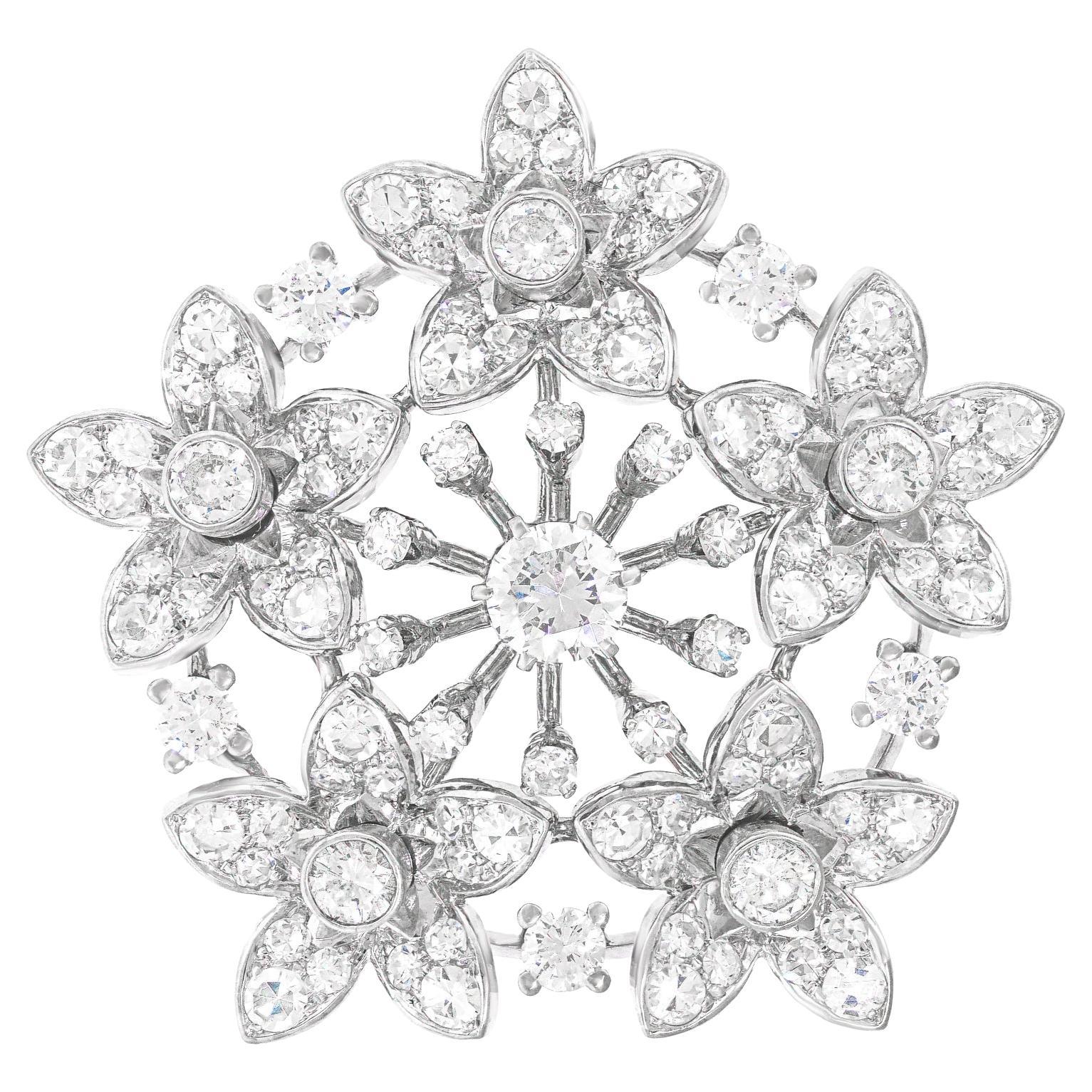Fifties Diamond Brooch For Sale