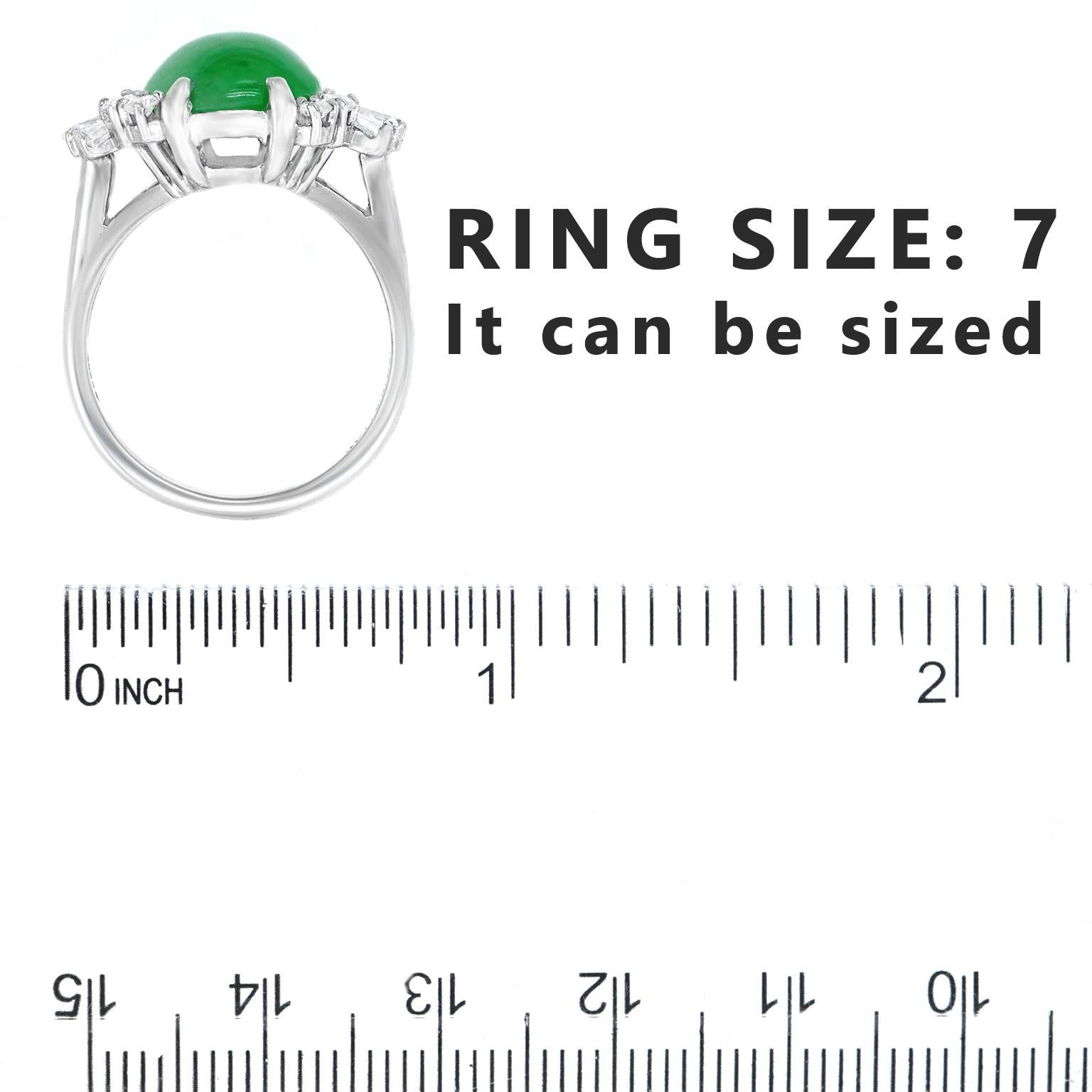 Fünfziger Jahre Jade und Diamant Platin Ring von F&F Felger im Angebot 1