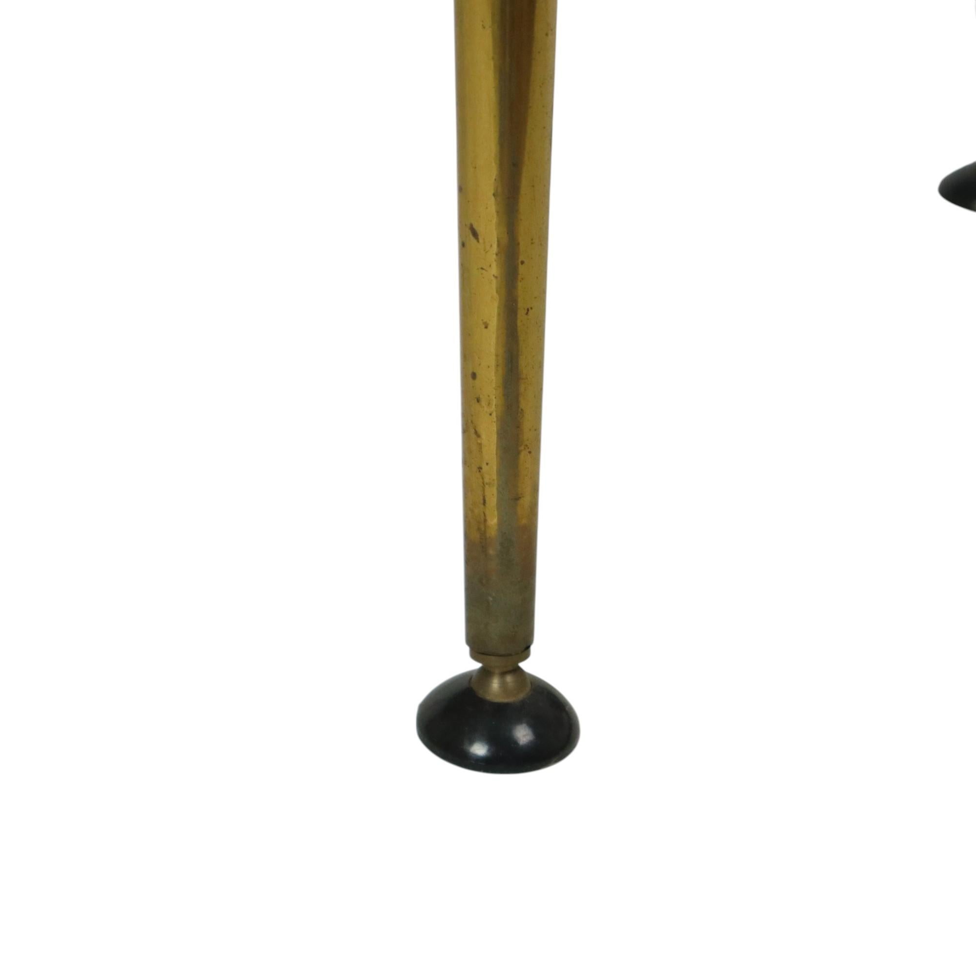 Mesa de centro Fifties Rockabilly Patas cónicas de cristal dorado 90cm en venta 4