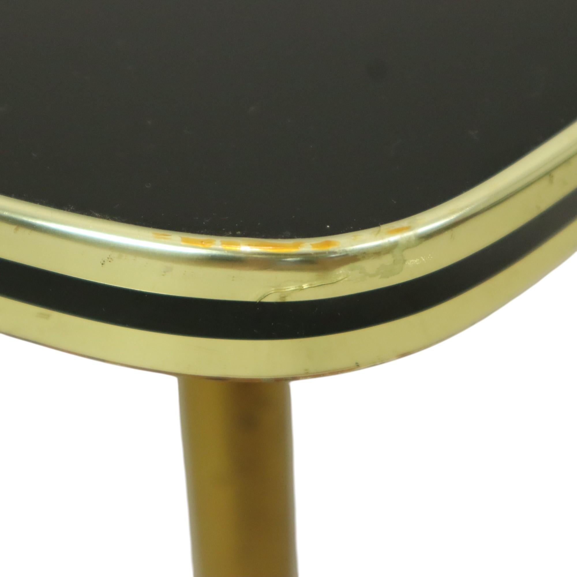 Mesa de centro Fifties Rockabilly Patas cónicas de cristal dorado 90cm en venta 5