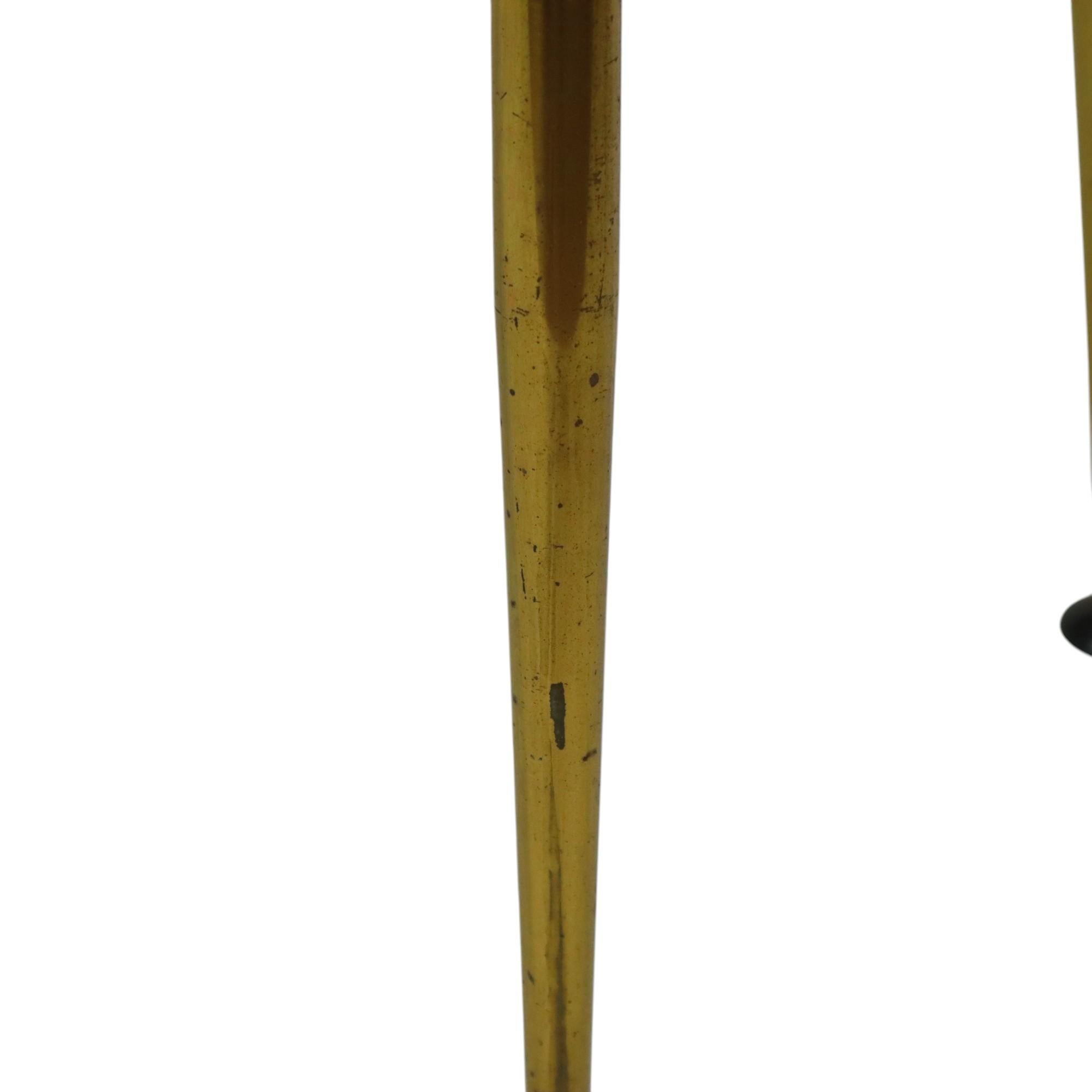 Mesa de centro Fifties Rockabilly Patas cónicas de cristal dorado 90cm en venta 3