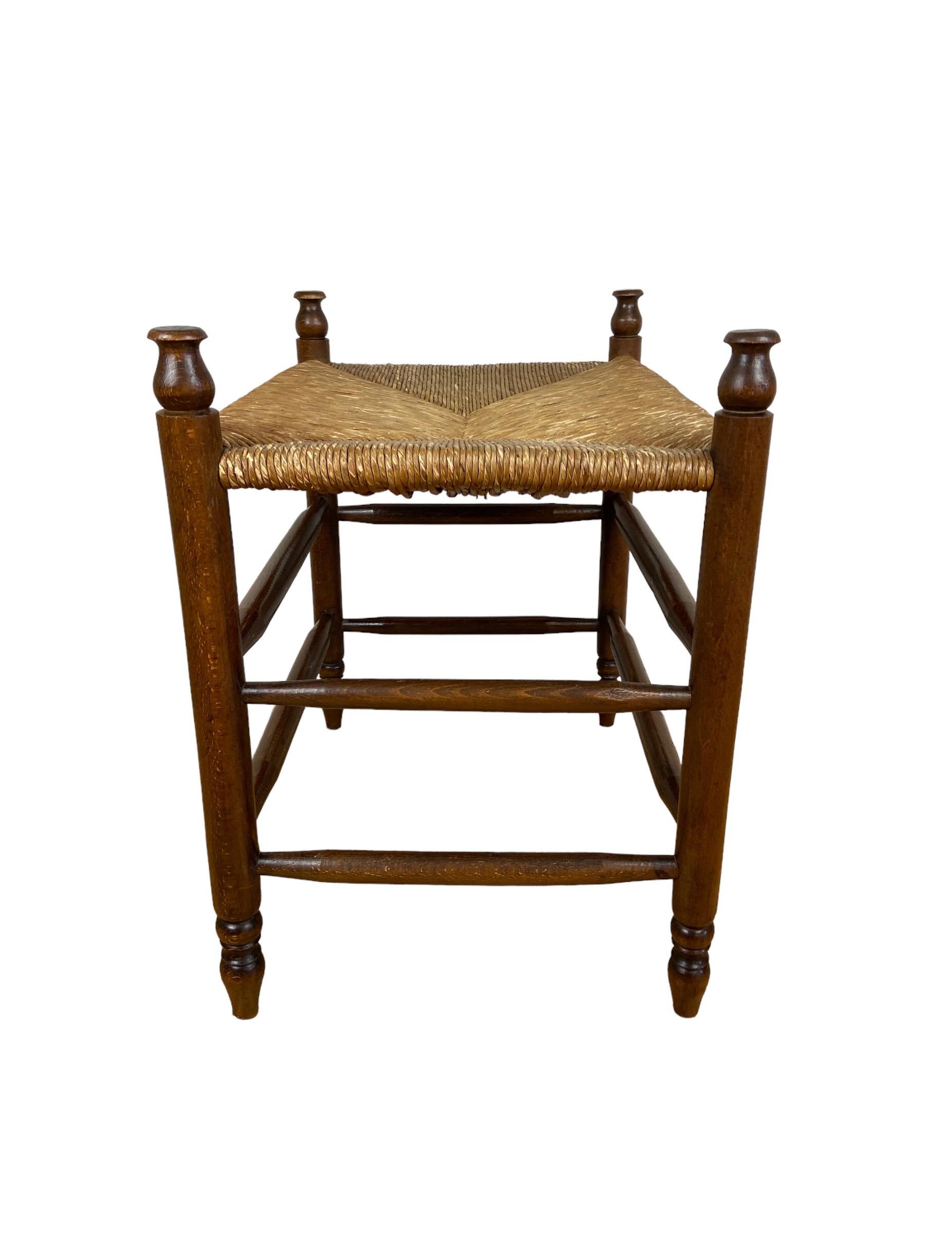 Fifties Stool Wicker Seat For Sale 1
