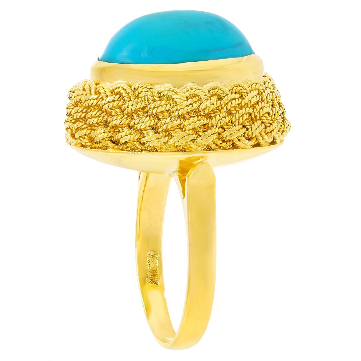 Cabochon Anello in turchese anni '50 in vendita