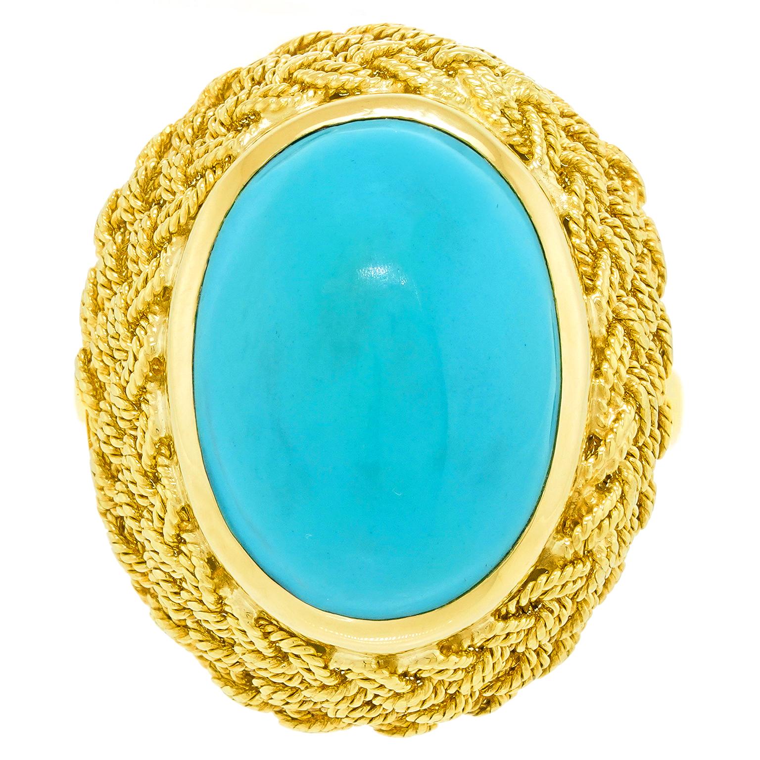 Anello in turchese anni '50 in vendita 2