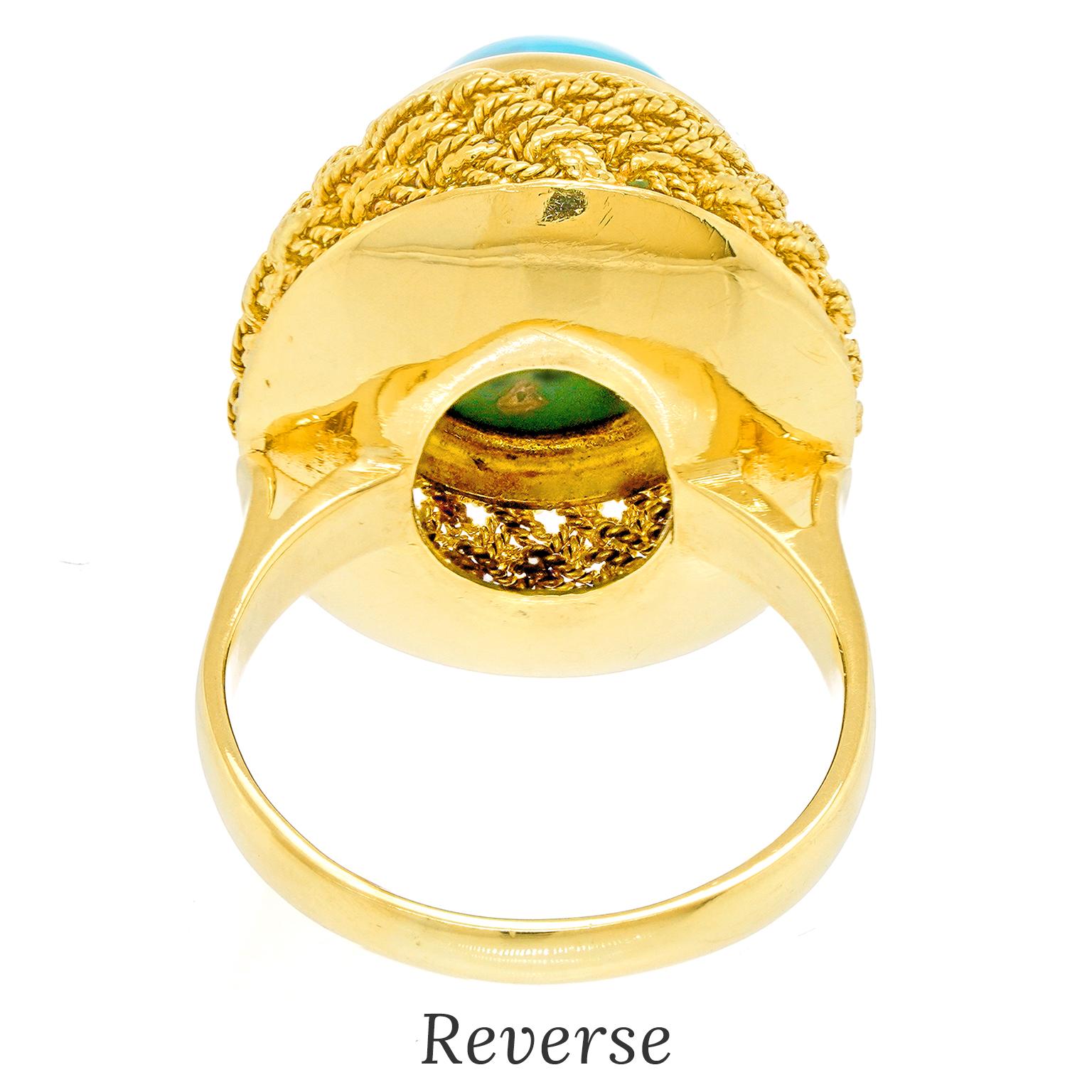 Anello in turchese anni '50 in vendita 4