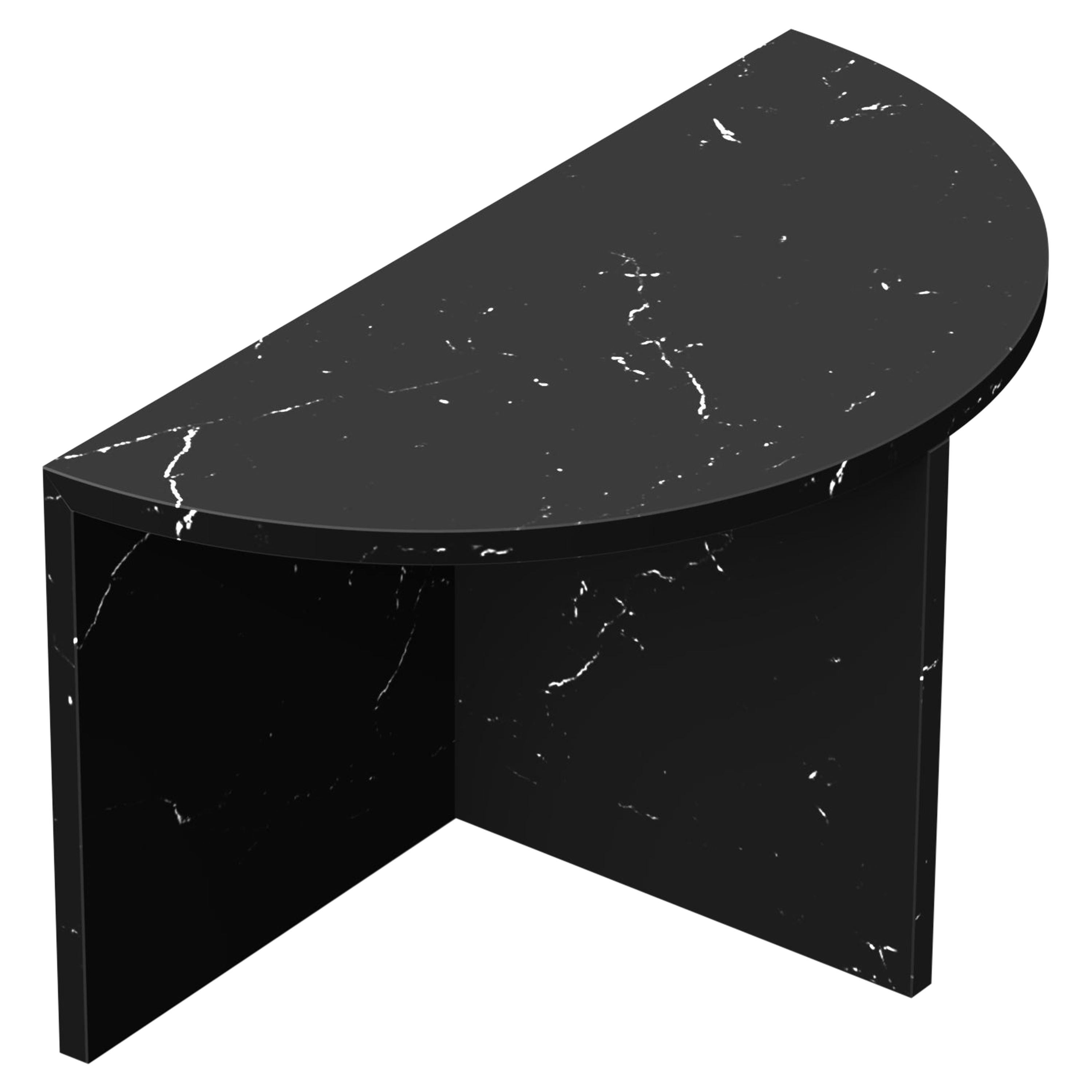 Fifty Circle Nero Maquina Marble Side Table For Sale