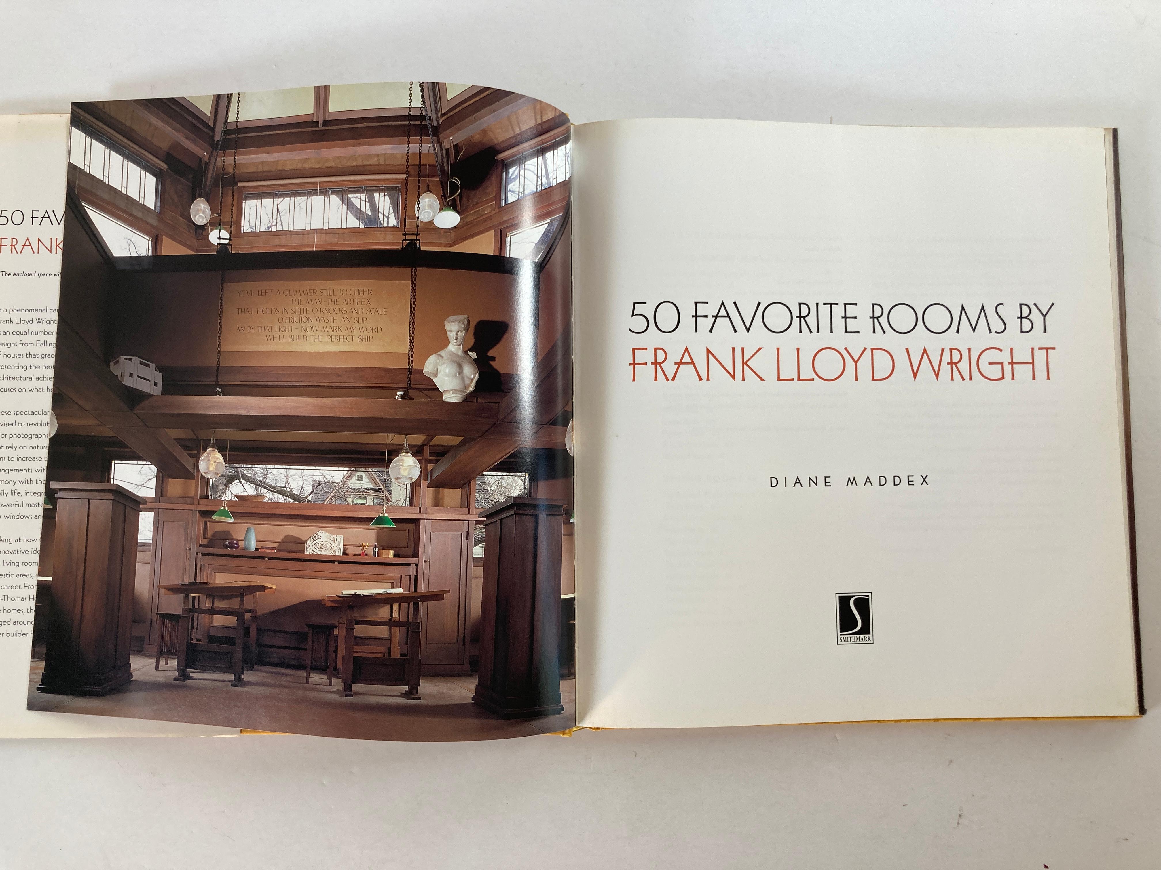 20th Century Fifty Favorite Rooms by Frank Lloyd Wright Hardcover Book