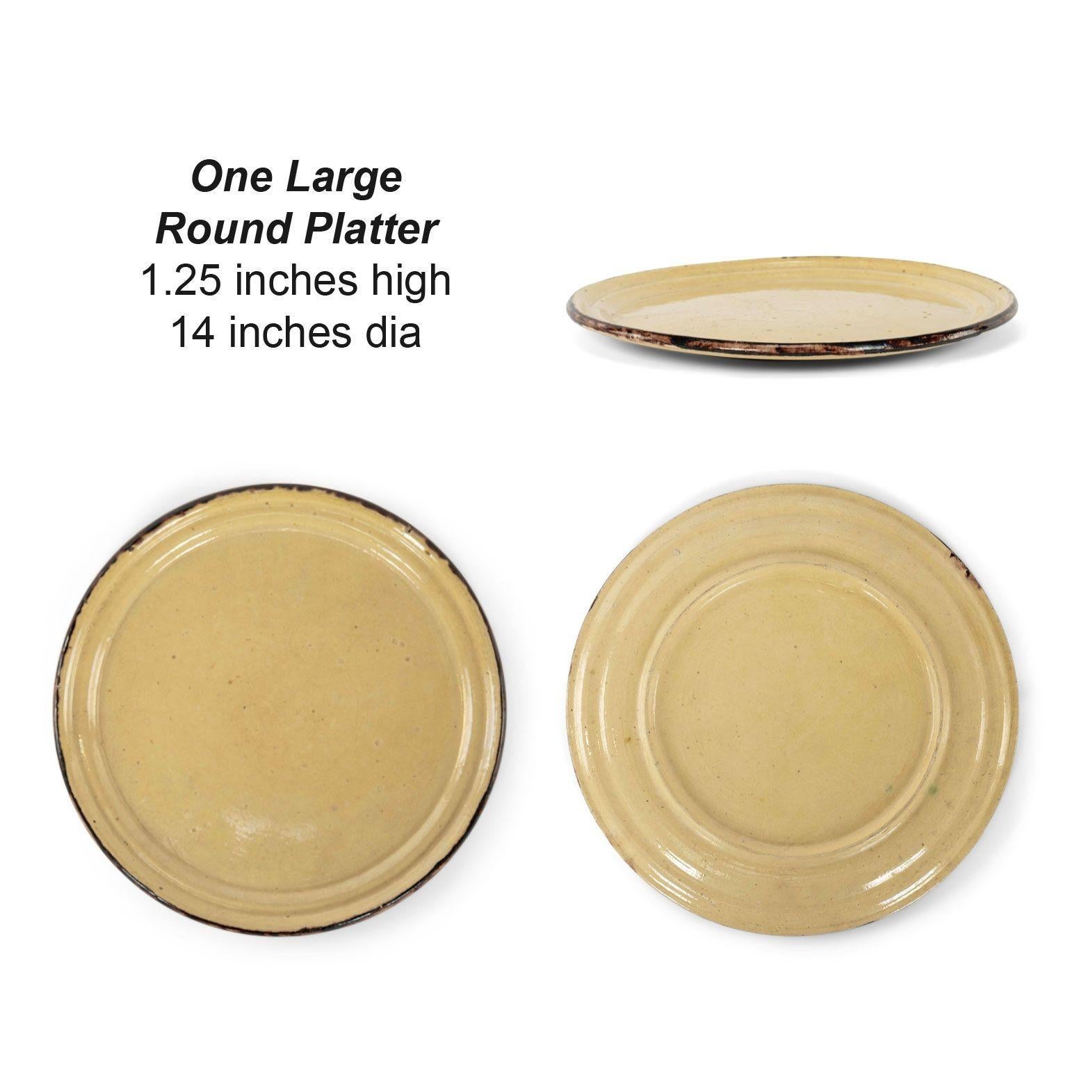 Fifty-Four Piece set of Pale Yellow Glazed Ceramic Dieulefit-Provence Tableware In Fair Condition In Houston, TX