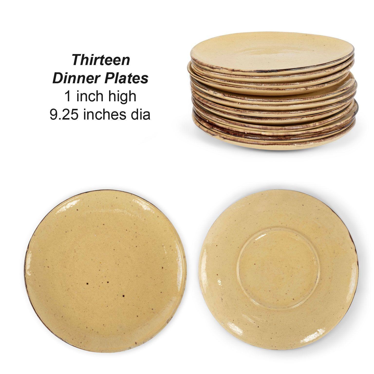 Fifty-Four Piece set of Pale Yellow Glazed Ceramic Dieulefit-Provence Tableware For Sale 1