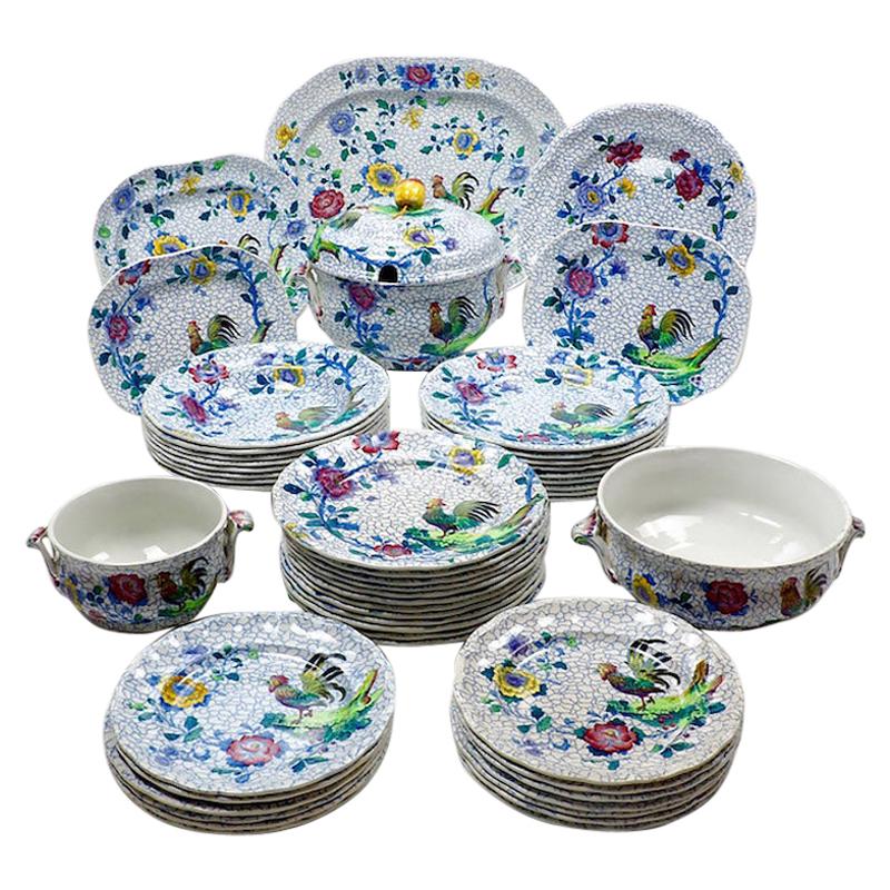Fifty-Piece Copeland Spode "Chanticleer" Dining Service, Dated 1927-1928