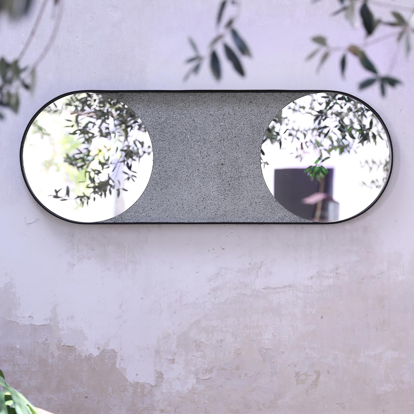 Contemporary Fifty Two Black/Green Mirror