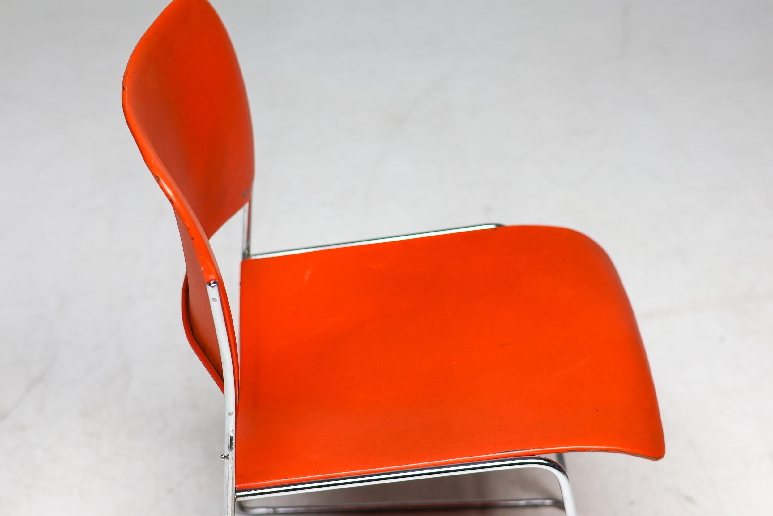 Late 20th Century Fifty Two Red and Brown Stackable 40/4 Chairs by David Rowland - OF USA For Sale