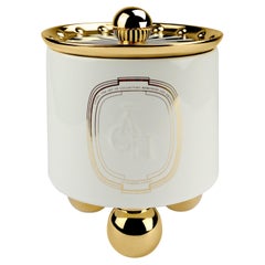 Fig Amber Scented Candle, White Ceramic Candleholder Natural Fragrance, In Stock