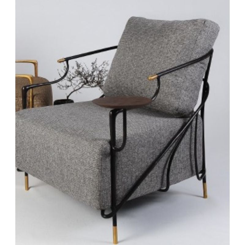 Fig Armchair with side table by Masaya
Dimensions: W72 x D80 x H74 cm
Materials: Brass, Teak, Wood

Also Available: Different colors (Gold, Polished Brass. Black, Painted Brass) and materials ( Wood, Marble, or Glass Tops).

MASAYA is our